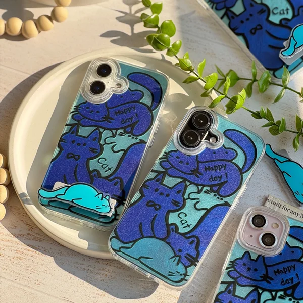 قاب Happy Blue Cat بدون استند