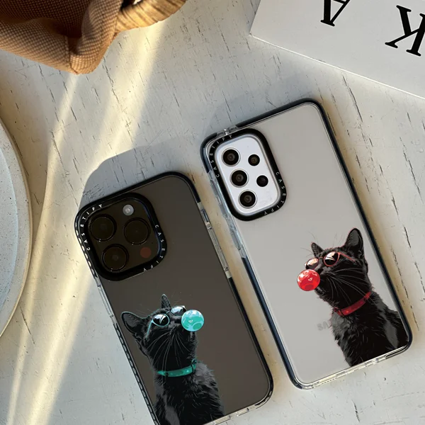 قاب موبایل سفارشی شفاف | blackcat گربه سیاه (کد 0189/2)