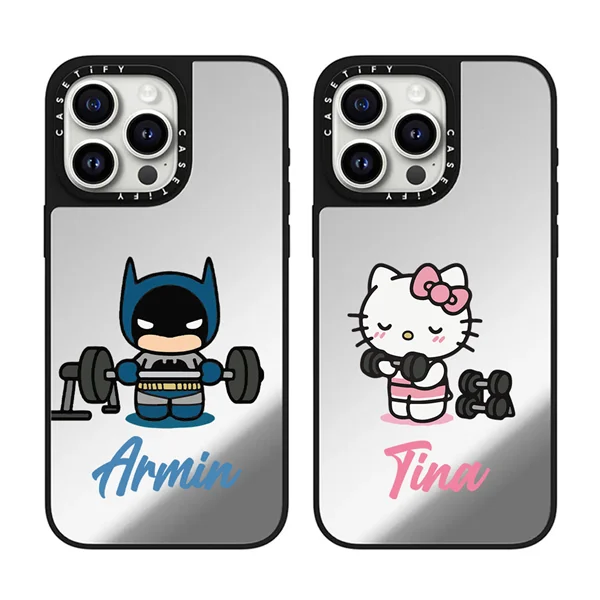 قاب موبایل سفارشی آینه‌ای | Batman & kitty