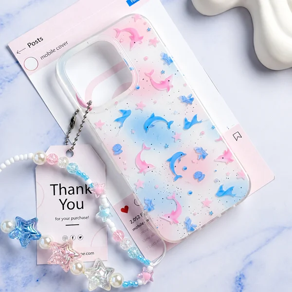 قاب Pastel Star Dolphin با آویز